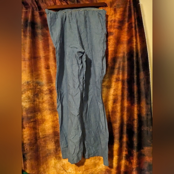 Coldwater Creak Blue Straight Leg Drawstring Pants- Woman L - Picture 4 of 10